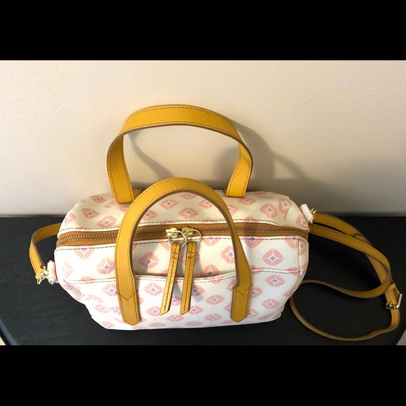 Fossil Sydney Signature Satchel,canvas/or PU - Picture 3 of 8